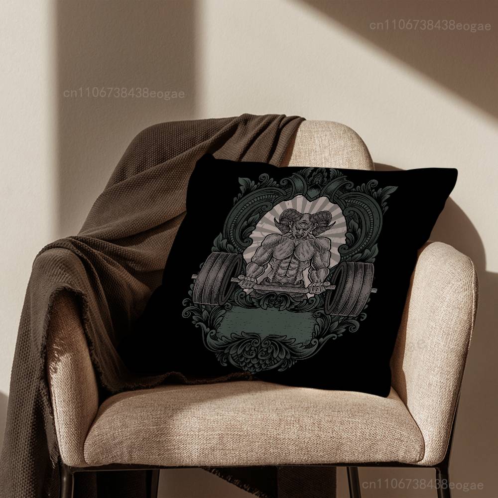 F-Fitness B-Bodybuilding Art Throw Pillow Case For 45*45cm,55*55cm,30*30cm,Car Pillowcase Home Bedchamber Decor Gift