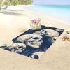 Bold Graphic Skull Beach Towel, Soft Microfiber Unisex Quick Dry Absorbent for Travel Swimming Camping Art Inspired