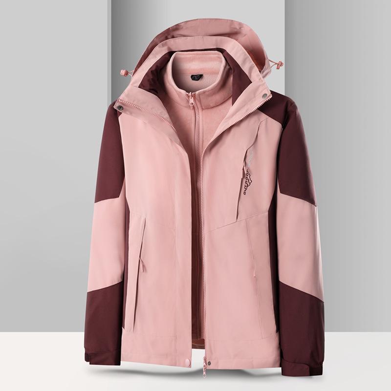 Unisex 3-in-1 Fleece-Lined Jacket Set, Detachable and Customizable with Logo