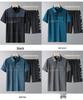 Men's Summer Ice Silk Casual Two-Piece Set: Short-Sleeved Shirt and Loose Shorts for Middle-Aged and Elderly