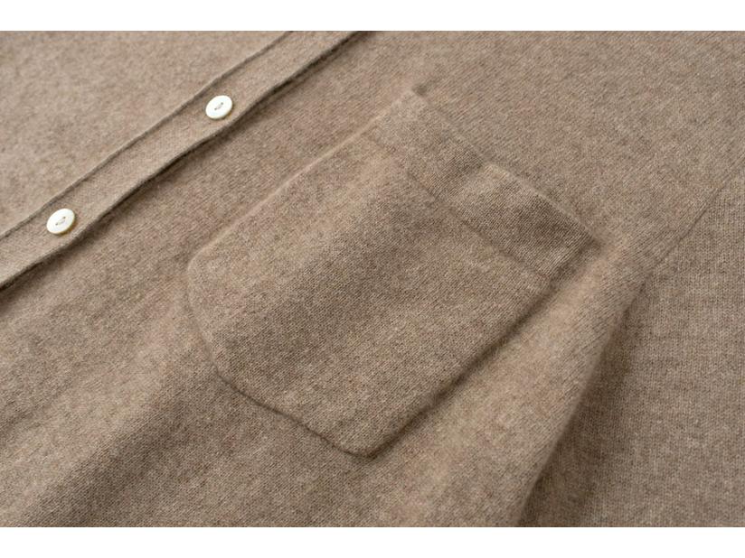 Uvolněný polokošilový límec 100% čistý kašmírový kardigan - Svetr střední délky