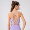 Women's Backless Padded Yoga Strappy Sports Top