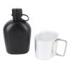 Outdoor Canteen Kit PE 1L Canteen Water Bottle with Bottle Pouch and Cup for Camping Hiking Backpacking