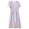 Sancai V-neck Ruffle Sleeve A-Line Long Dress
