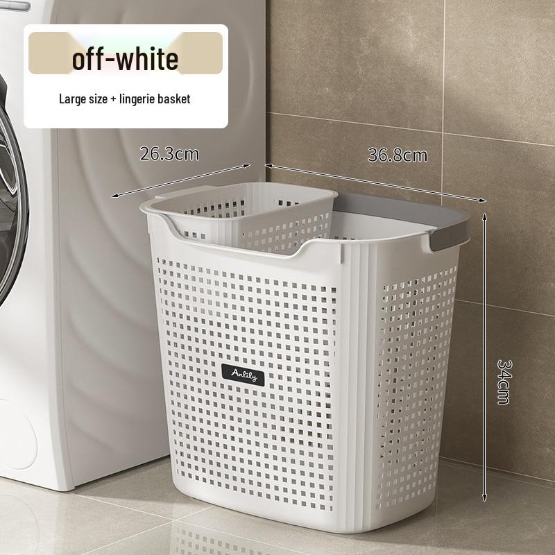 Large Portable Laundry Basket - Breathable, Plastic Storage Bin for Dirty Clothes In Bathroom or Dormitory
