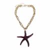 N11181 Fashion Color Resin Starfish Pendant Necklace Seaside Holiday Ocean Series Aluminum Chain Necklace