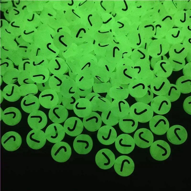 100-500PCS Acrylic Luminous A-Z 26Letter Beads Loose Spacer Alphabet Beads For Jewelry Making DIY Charms Bracelet Necklace