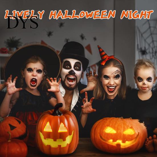 Halloween Pumpkin Lantern Resin Light Up Pumpkin/Skull Figurine LED Lamp for Haunted House Party Garden Patio Decor Durable