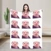 John Pork Is Calling Knitted Blanket  Answer Call Phone Fuzzy Throw Blanket Bedroom Sofa Decoration Soft Warm Bedspread