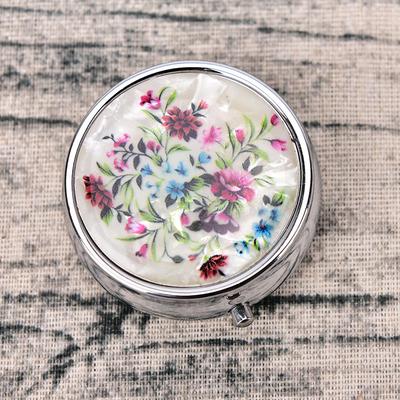 Metal Folding Pill Case Medicine Organizer Pill Box Makeup Storage Container