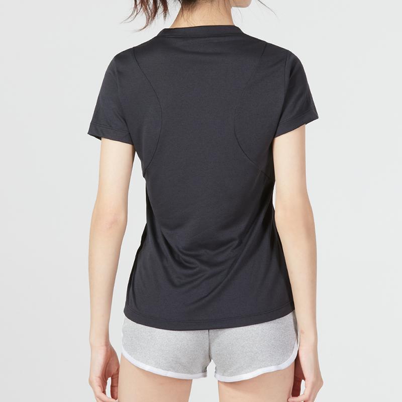 Adidas Big Logo Print American Vintage Loose Sports Quick-Dry Casual Crew Neck Short Sleeve T-Shirt Women Tops Black FT3078