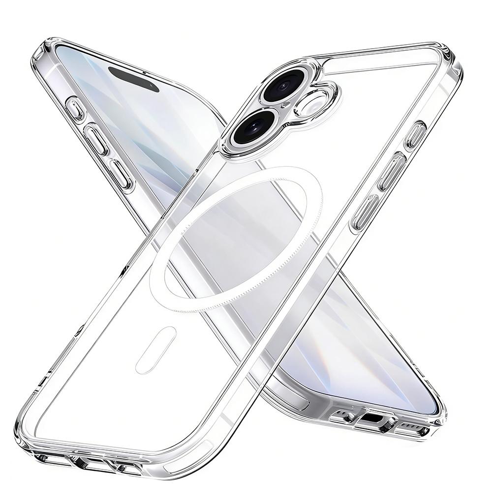 

Strong Magnetic For Magsafe Case For iPhone 17 Air 16 16e 15 14 Plus Pro Max Wireless Charging Clear Hybrid Hard Cover Case iPhone 15