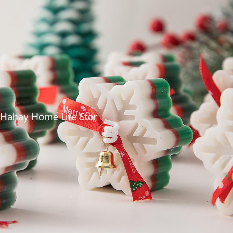 

1pcs Navidad Handmade Christmas Snowflake Aromatherapy Candles Home Decoration Gifts Scented Fragrance Candles 2025 New Year