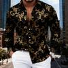 Chemise à Manches Longues Motif Baroque, Élégante et Polyvalente
