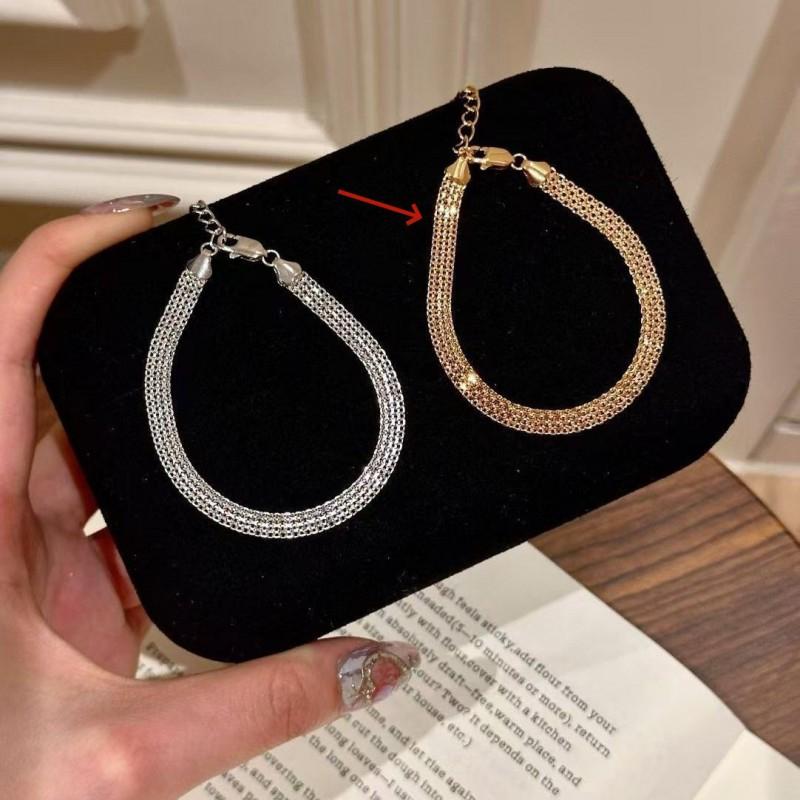 Sterling Woven Lace Mesh Bracelet Women Elegant Vintage Royal Style Delicate Luxury Accessory