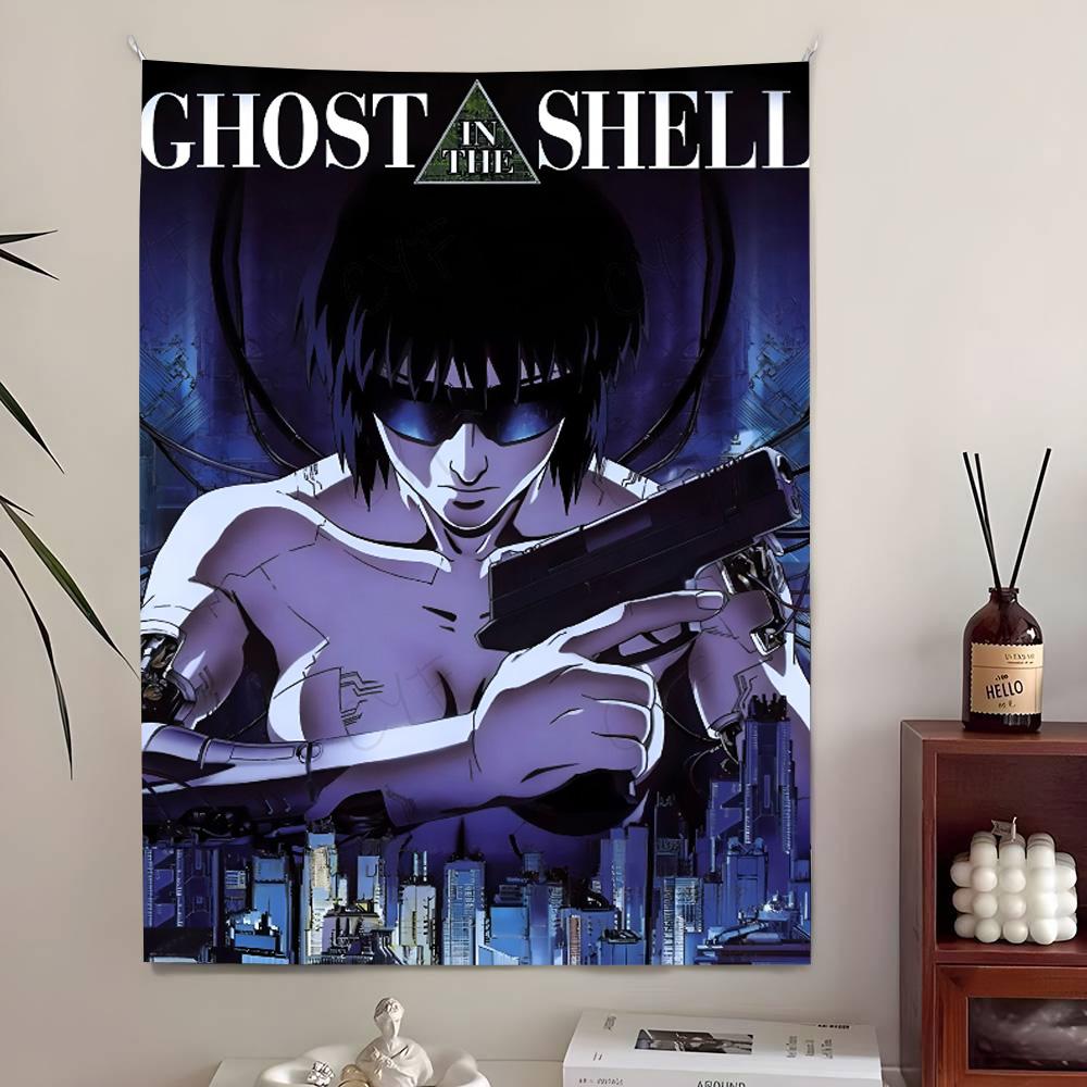 GGhost in the Shell Anime Vertical Tapestry Wall Tapestry Wall Art Aesthetic Room Decor Room Decoration Accessories
