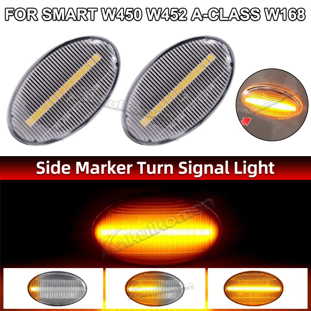 

1Pair For Smart 450 452 & Mercedes-Benz W168 W639 W447 Citan 415 Dynamic LED Turn Signal Lights Side Marker Lamp High Quality New-Dynamic Crystal