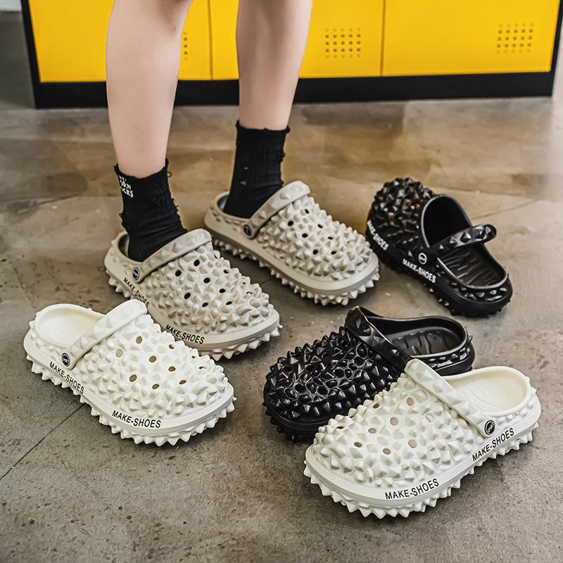 Summer new hole shoes durian sandals men's trendy men's beach shoes light breathable sandals one pedal men's drag tide