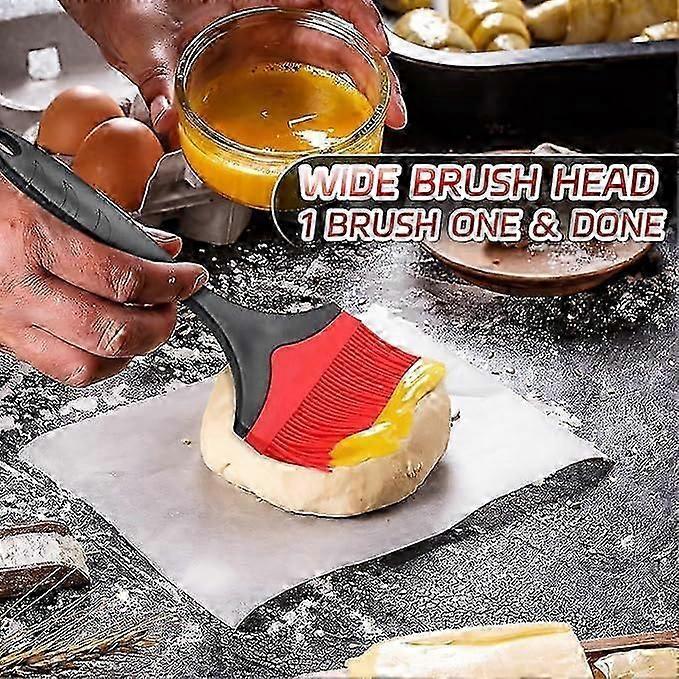 Large Silicone Basting Pastry Brush - 3.95inch Extra Wide Silicone Basting Brush for Grilling,Heat Resistant Brushes, Dishwasher Safe,Set of 2 Red
