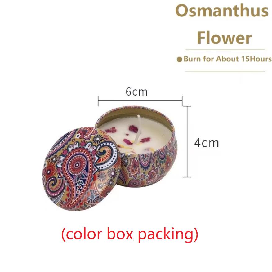 1PCS Vintage Can Candles Soy Wax Flower Fragrance Scented Candle Home Decoration Candle Jars for Wedding Ceremony Birthday Gift
