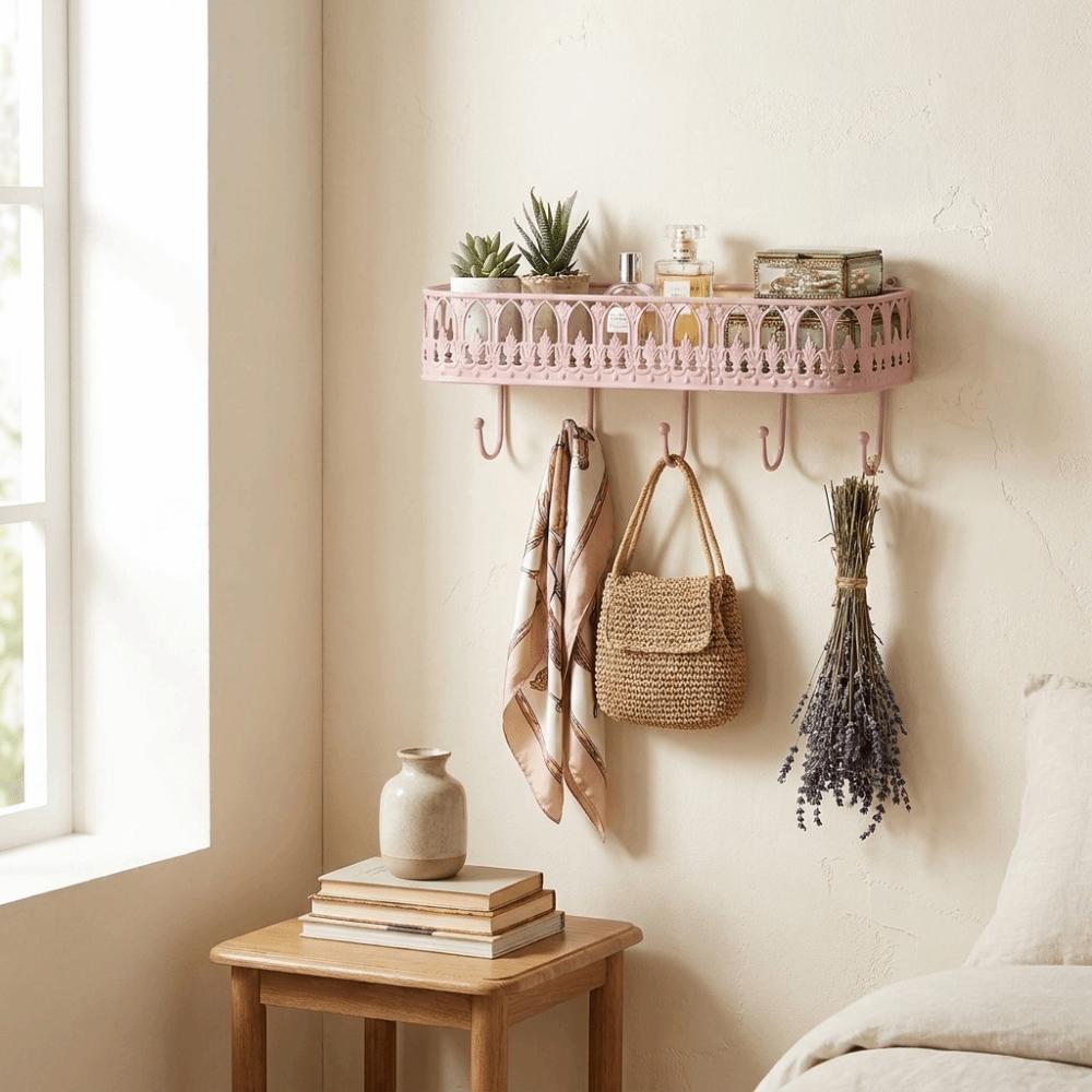 Quality Iron Metal Vintage Metal Wall Rack Key Clothes Storage Practical Storage Organizer