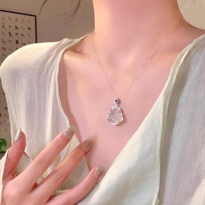 Is Gjennomsiktig Buddha Mannlig Halskjede Kvinners Lett Luksus Nisje Høy-End Kragebeinskjede Allsidig Temperament Design Halskjede