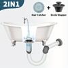 1pc Brass Bathtub Drain Stopper with Hair Catcher, 2-in-1 Pop-up Tub Stopper, Anti-Clogging Filter Basket, Fits 1.45-1.8" Drain Shoe