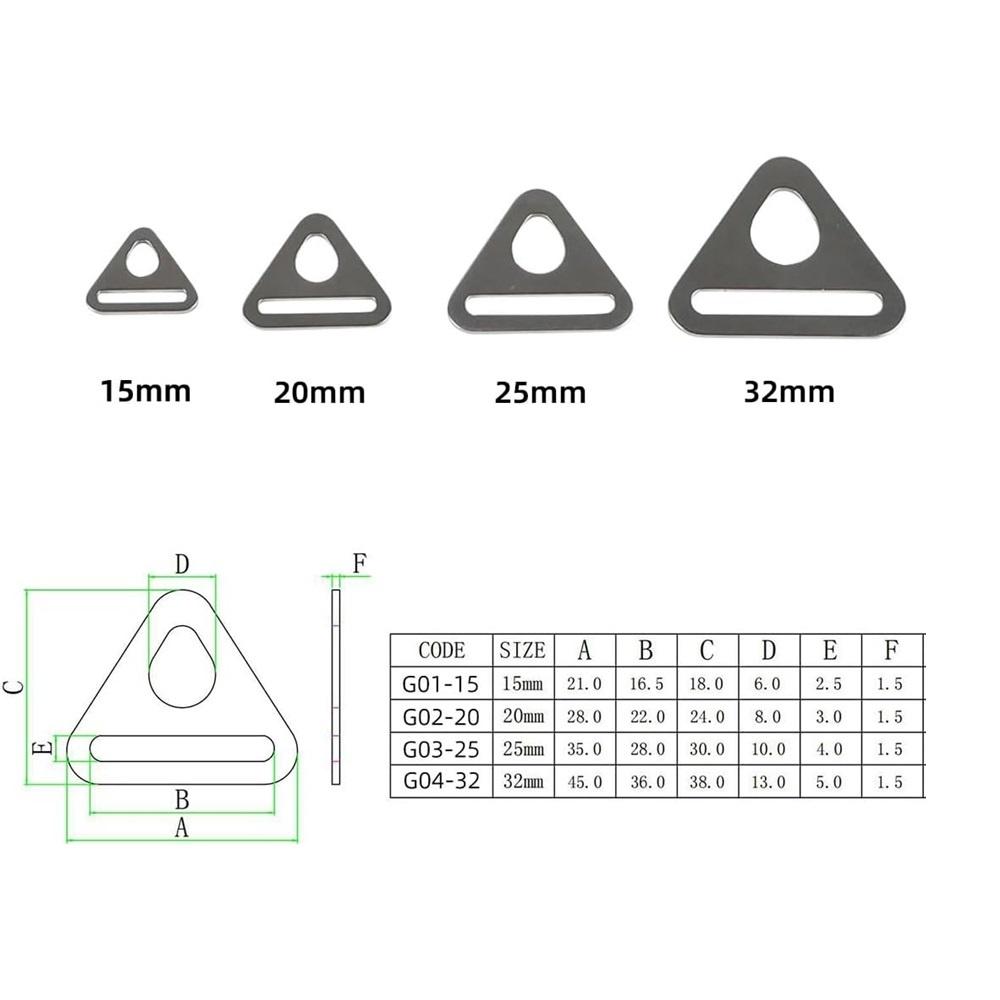 10Pcs 25mm Stainless Steel Outdoor Tent Canopy Triangle Buckle Hook Wind Rope Buckle Rope Sunshade Buckle Hook Adjustment Fixing