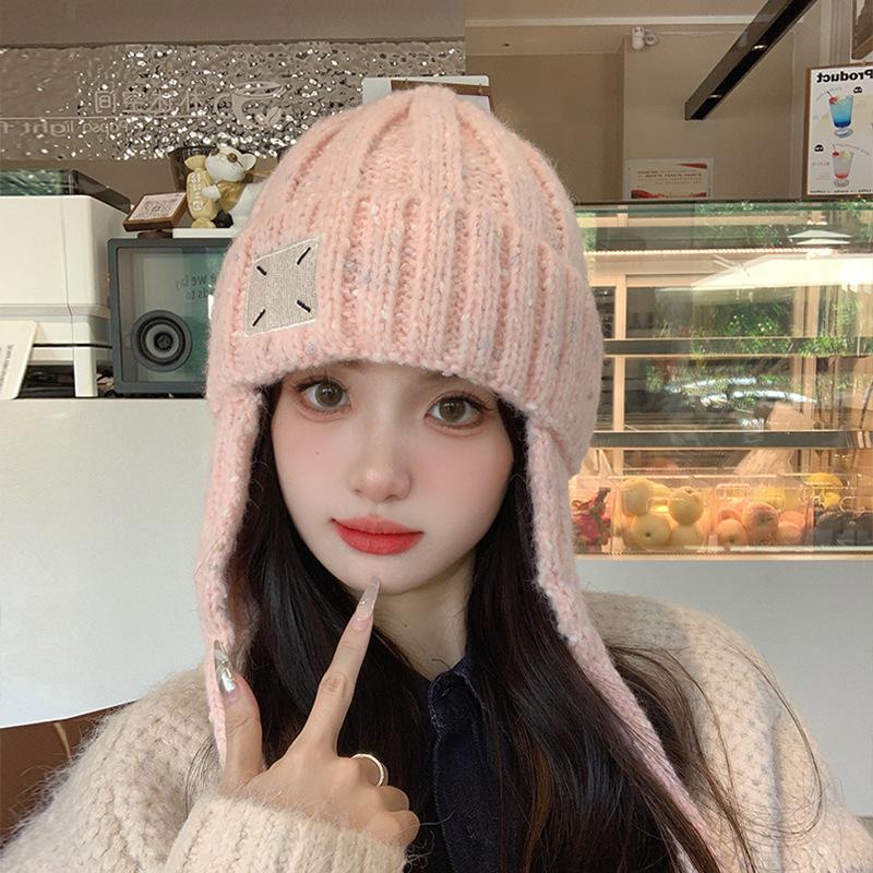 

Женская осенне-зимняя теплая утолщенная защитная шапка для ушей из холодного меха, бархатная вязаная шапка для улицы, милая, симпатичная, красочная шапка One Size розовый