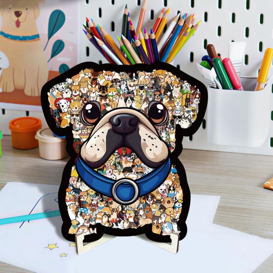 136 Teile/Set Hundeförmiges Holz-Puzzle Logiktraining Holz-Tier-Puzzle Spiel Pädagogisches Schwieriges Puzzle Spielzeug Hunde-Liebhaber Geschenk