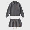 "Sweet Sports Style Mini Skirt: Elastic Waist, Air Layer Embroidery, Anti-Exposure, Versatile Sweater Material for Women."