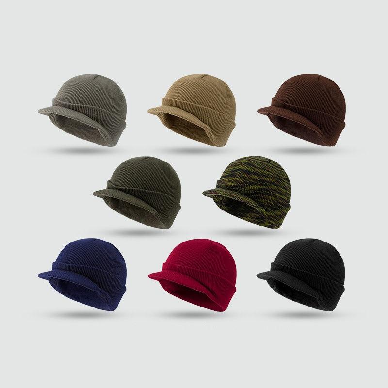 Army Style Cap Military Winter Warm Knitted Hat Thick Beanie Fashion Baseball Caps for Men Women GZW