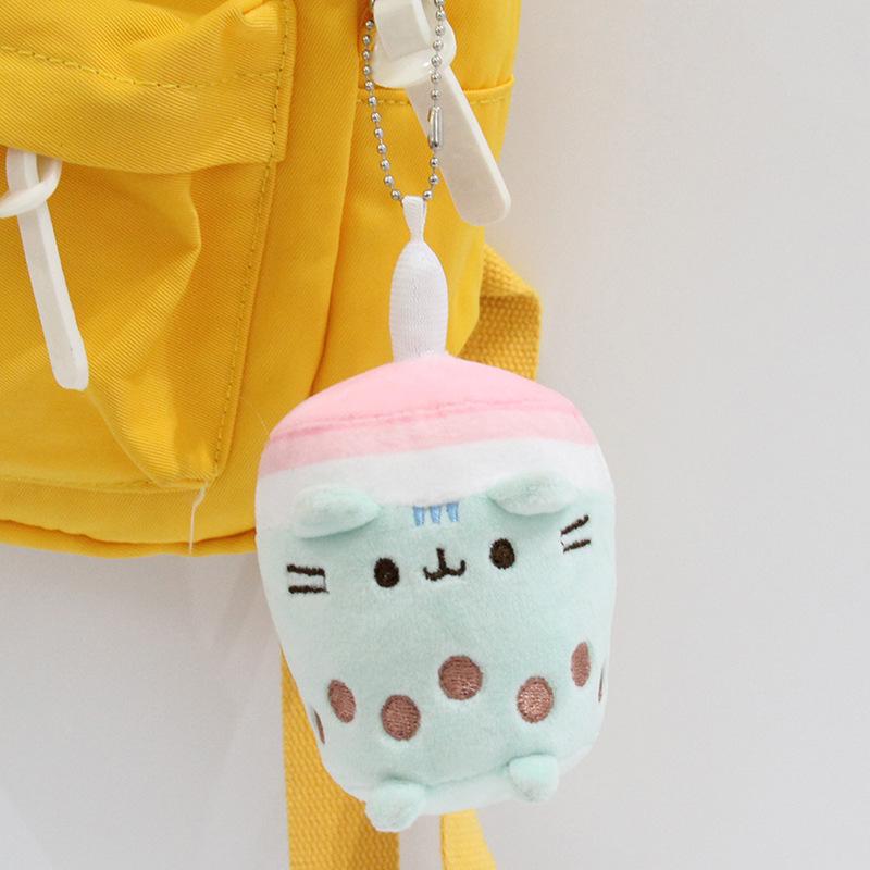 Kawaii Fat Lucky Cat Anime Cartoon Plush Toys Keychain Accessories Soft Stuffed Backpack Pendant Girl Boy Children Birthday Gift
