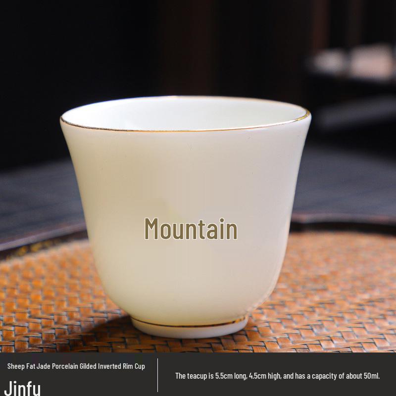 Jade Kung Fu Tea Set: Sheep Fat Dehua White Porcelain Small Tea Tasting Cups - Ideal Gift for Tea Lovers