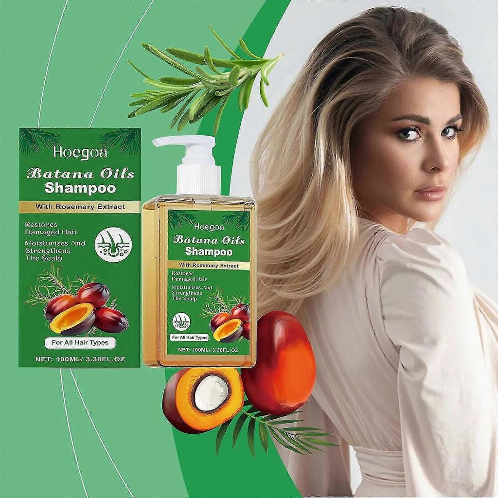 Batana Oil Shampoo with Rosemary Extract, Nourishing & Regenerating, Soft, Volumizing and Fluffy, Reduce Hair Loss Shampoo for Men & Women