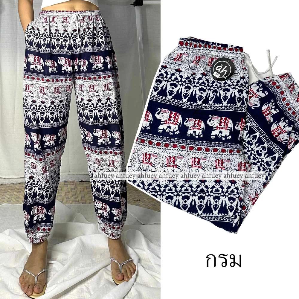 Elephant Pants Long Adjustable Elastic High Waistband Strap Jumper  Unisex Man Women Print Thailand Casual Streetwear Beach Bohemian Retro Vintage