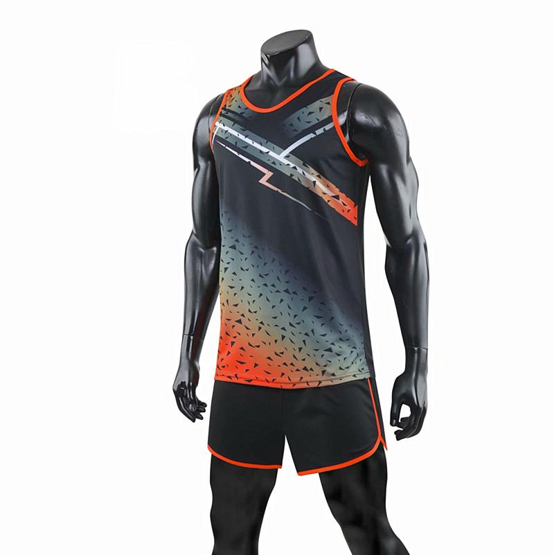 Fashion Men Women Vest+Shorts Breathable Track Field Competition Sportswear Sprint Running Suit Marathon Clothes Running Sets
