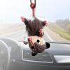 Crochet Rearview Mirror Accessory Handmade Knitted Screaming Possum Ornament  For Car Interior