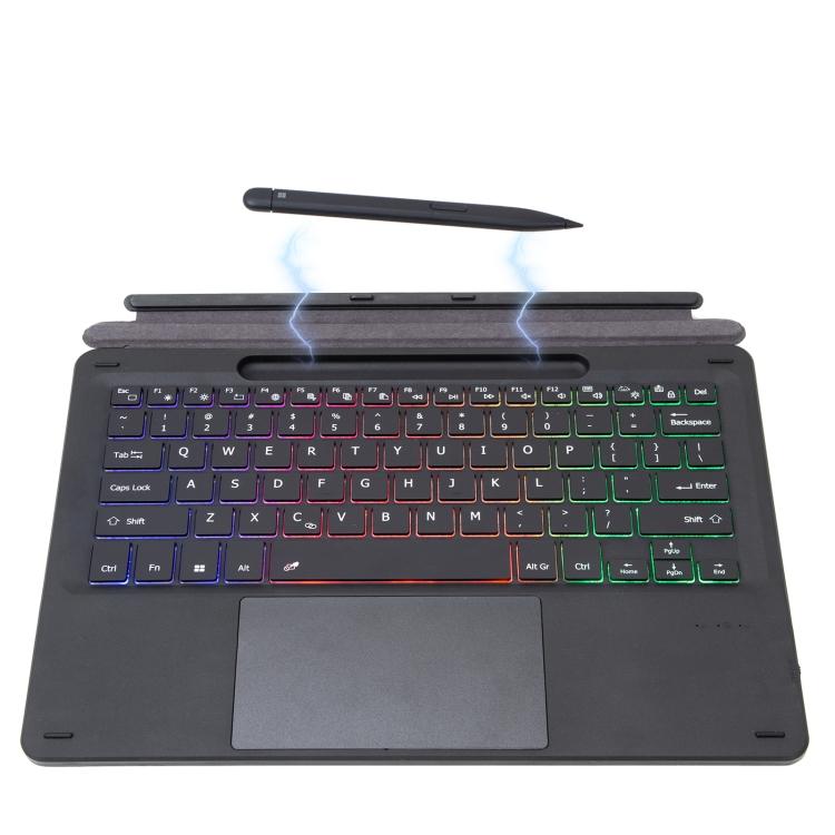 For Microsoft Surface Pro 8/Pro X KF17S Tri-color Backlit Touch Bluetooth Keyboard