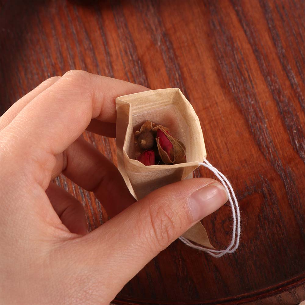 100 Pieces/set Natural Drawstring Teabags Multi Functional Disposable Tea Bags Coffee Foot Bath