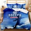 Football Duvet Cover Set Soccer with Fire Abstract Concept Art Design Ball Bedding Set Double Queen King Polyester Qulit Cover