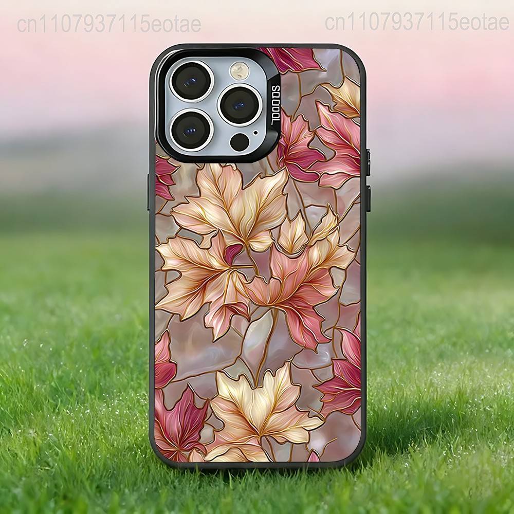 

Colorful Stained glassGlass Phone Case For iPhone 17,16,15,14,13,12,11,Pro,Max,Plus,E,Air,Mini Black Tpu IMD Cover iPhone17promax