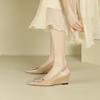 -11 Rhinestone Square Buckle Wedge High Heels Women's Rear Empty Pointed Casual Single Shoes Women
