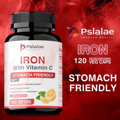 Iron Capsules with Vitamin C for Supports Blood Health Boosts Energy Level Fortifies Immune Defenses for Women & Men