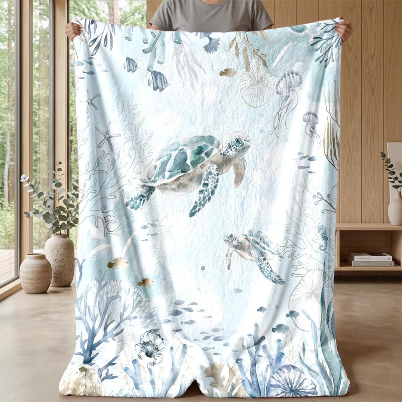 Ocean Life Adventure 31 Theme blanket Lightweight Warm Flannel Blanket Decorative Throw Blanket for Home Decoration