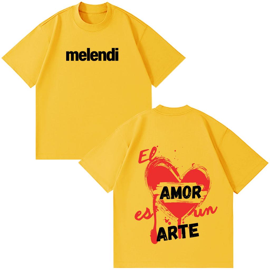 Rapper Melendi Tour Print 2026 Tshirt Unisex Unisex Hip Hop Tshirt Summer Shortsleeved Loose Casual Cotton Aesthetic Trend Tshirt