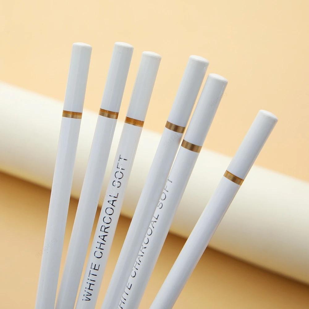 6 Τεμ./σετ Λευκά Μολύβια Καρβουνιού Σετ Σχεδίου Επαγγελματικά Λευκά Μολύβια Σκίτσου για Σχέδιο Σκίτσο Μολύβια Κιμωλίας για Αρχάριους