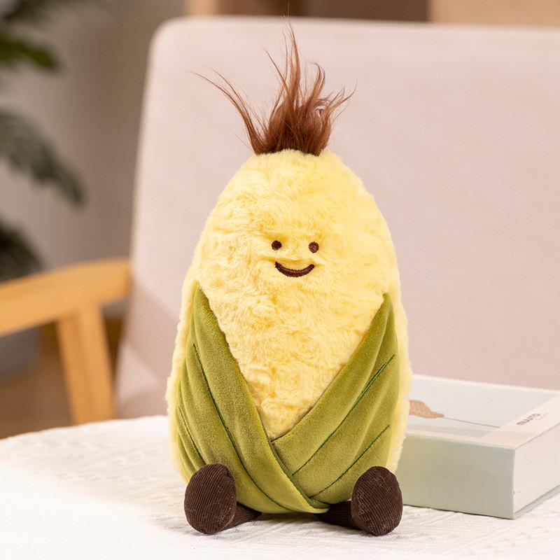 Cute Fruits Vegetables Plush Toy With Short Pile Cotton For Kids Playroom Decor