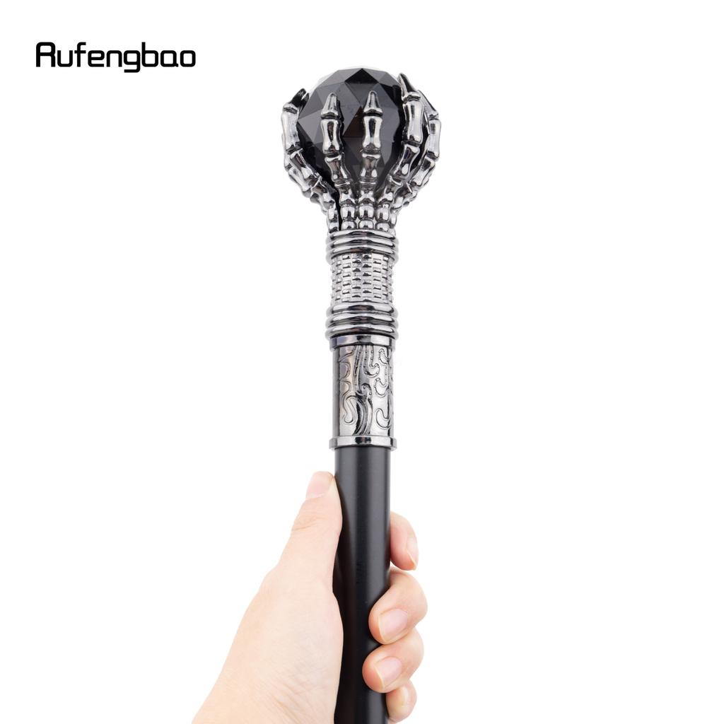 Black Glass Ball Steampunk Cane Fashion Decorative Stick Gentleman Luxury Crosier Knob Walking Stick 93cm