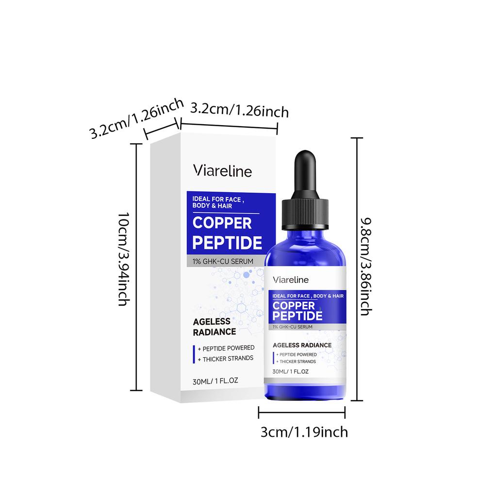 Copper Peptide Serum 1% GHK-Cu Serum for Face Body Hair Repair Firming Even Skin Tone Brightening Nourishing Skin Fast-Absorbing